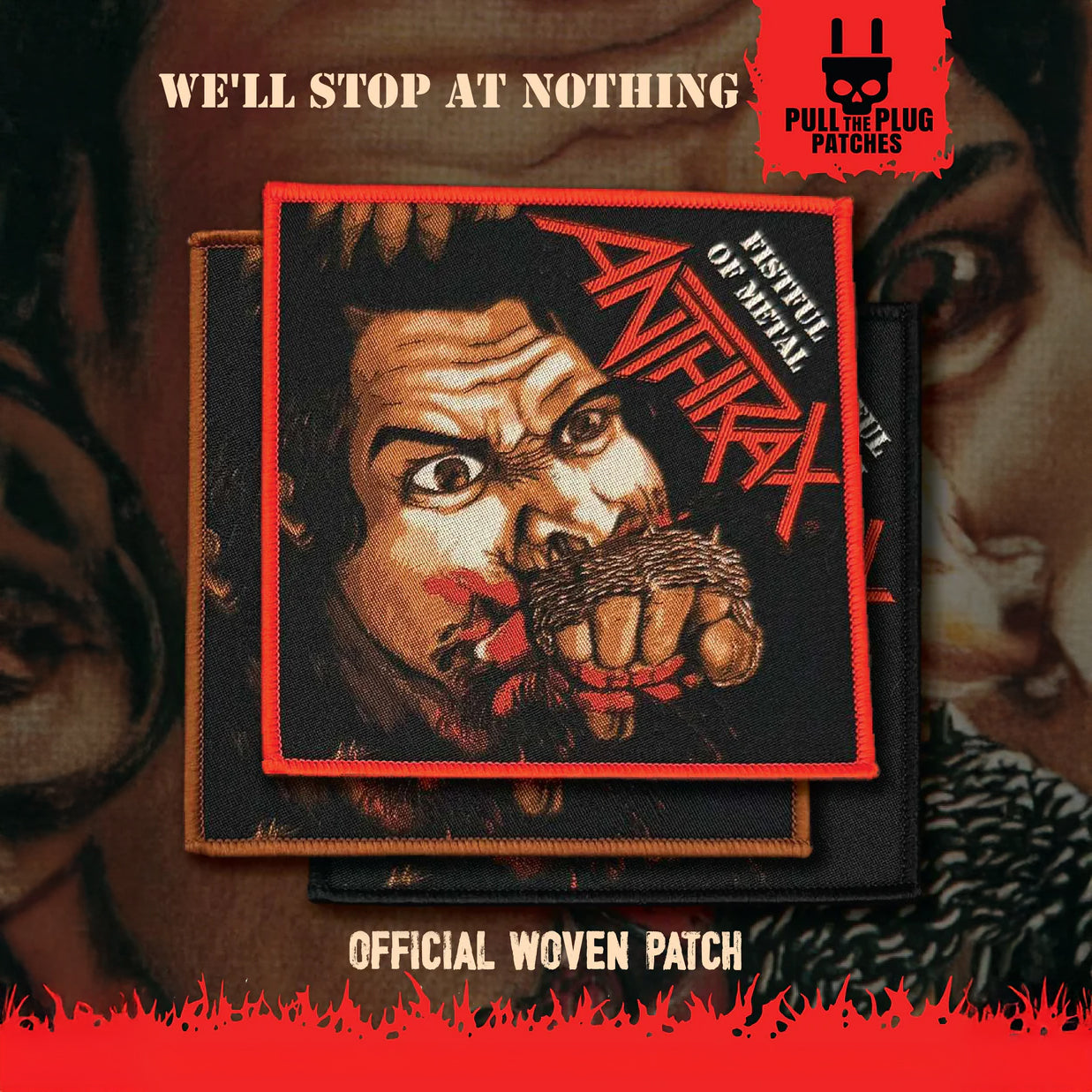 Anthrax - Fistful Of Metal Patch [Red Border]