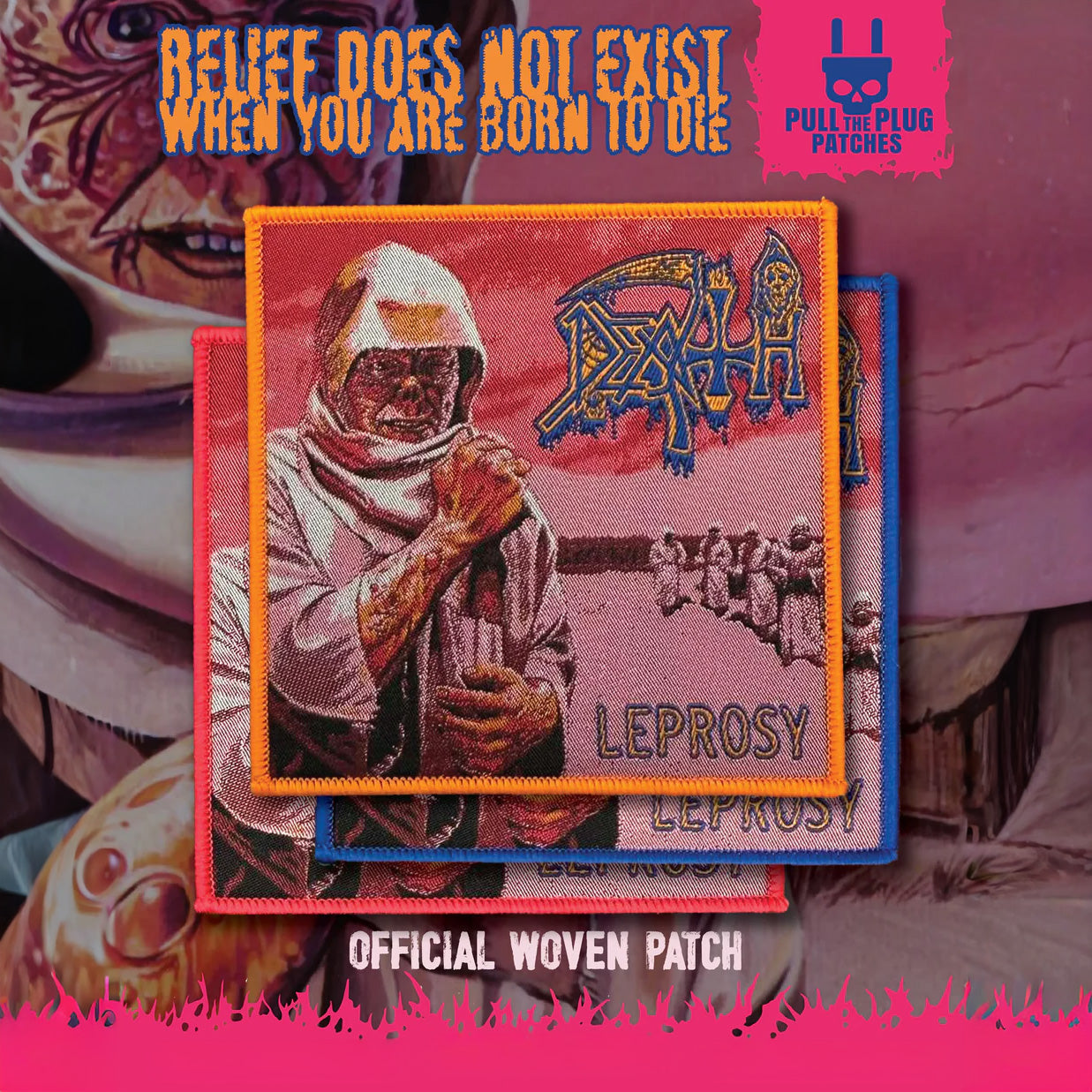 Death - Leprosy Patch [Pink Border]